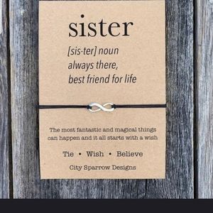 Super Cute Infinity Sister bracelet in BLACK